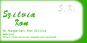 szilvia kon business card